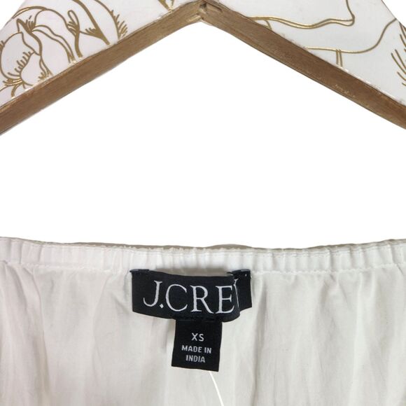 J. CREW Top Womens XS White V-Neck Smocked-Waist Top in Lightweight Cotton 2023 - Picture 7 of 11